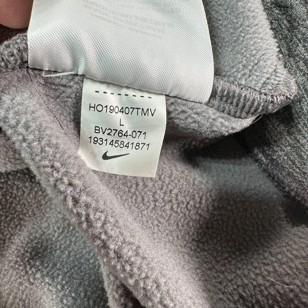 Nike Dri-FIT Hoodie Mens Large Gray Black Swoosh Repeat Training BV2764-071 - Picture 6 of 10
